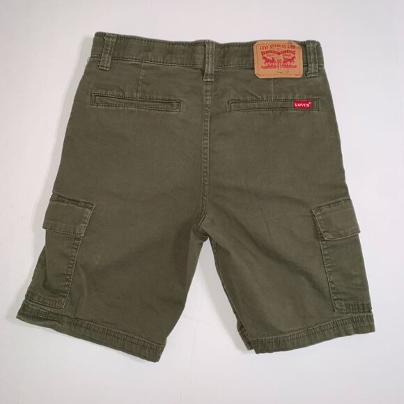 Levi's Boys Khaki Cargo Flat Front Shorts Olive Green Size 14 W 27 - Picture 4 of 6